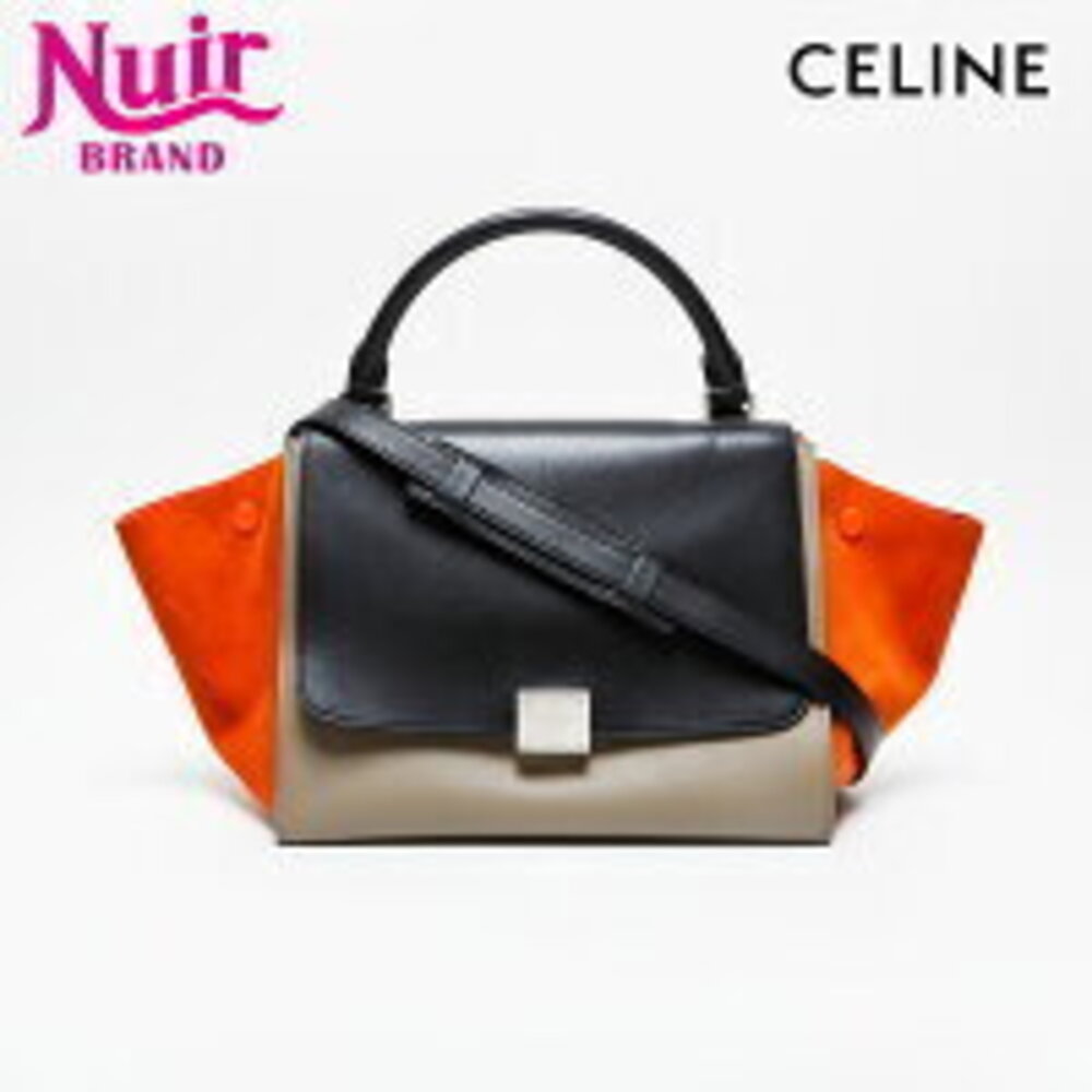 Celine Leather Trapeze Handbag Multicolor